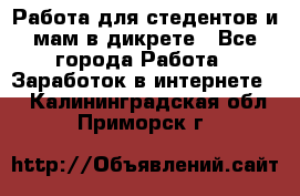 Работа для стедентов и мам в дикрете - Все города Работа » Заработок в интернете   . Калининградская обл.,Приморск г.